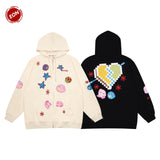 Grafitti Sweatshirts Men's Clothing Graffiti Printing Cardigan Hoodie