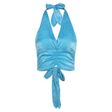 Maddy Euphoria Outfits Summer Fashion Women's Wear Backless Solid Color Vest