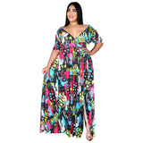 Nina Parker plus Size Dresses Short Sleeve Sexy Beach Dress