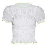 Music Festivals Rave Outfits Girls Tops Summer Women's Short Sleeve Sexy T-shirt