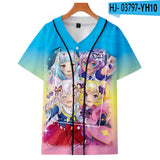 Baggy Baseball Jersey Digital Short-Sleeved Baseball Uniform Summer