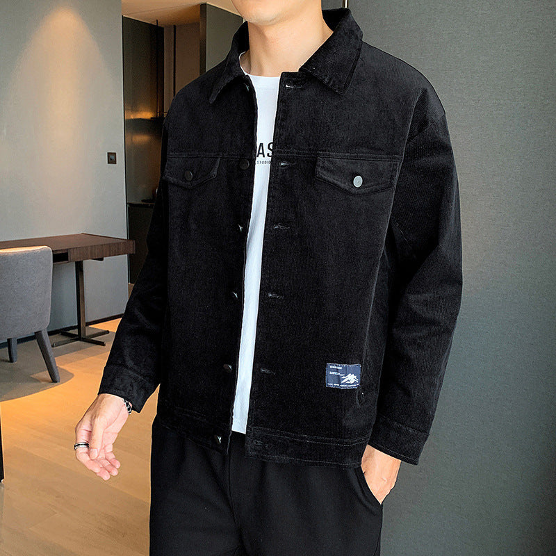 Corduroy Varsity Jacket Corduroy Jacket Men's Spring and Autumn Clothes Vintage Overalls Jacket Trendy Men's Clothing