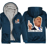 Let's Go Brandon Hoodie Thickened Hooded Zipper Sweatshirt
