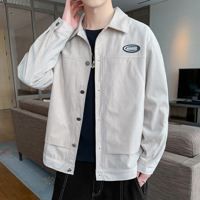 Corduroy Varsity Jacket Overalls Men's Autumn Baseball Uniform Spring and Autumn Sports Corduroy Autumn Wear Jacket