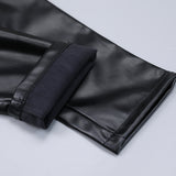 Mens Leather Pants Camouflage Young And Middle-Aged Leather Pants Men 'S Stretch Slim PU Leather Pants