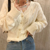Preppy Aesthetic Sweater Spring and Autumn Sweater Women's Long-Sleeved Knitted Cardigan Jacket