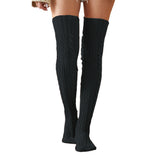 Winter Chunky Cable Thick Knit Thigh High Socks Long Stockings Boot Autumn and Winter Knitting Jacquard Stockings