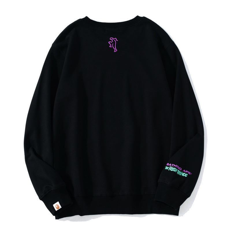 Shark Print Sweatshirts Spring Fashion Brand Round Neck Pullover Undershirt Sweater