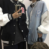 Baby Blue Varsity Jacket Winter Loose Jacket Casual Jacket for Male and Female Students