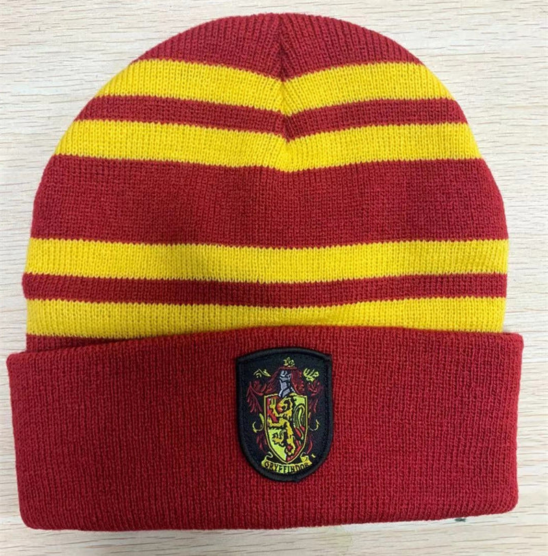 Harry Potter Gryffindor Scarf Harry Potter Winter Hat Hogwarts College Knitted Striped Cap