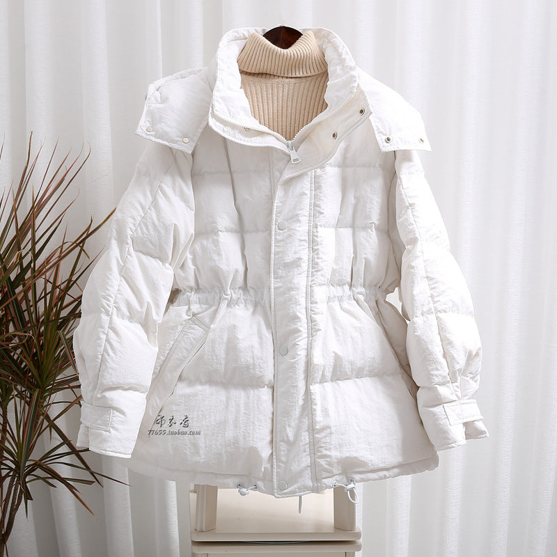 Women Winter Coats Puffer Jacket Down Coat Winter New Slim Slimming Profile Drawstring White Duck Down Coat