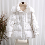 Women Winter Coats Puffer Jacket Down Coat Winter New Slim Slimming Profile Drawstring White Duck Down Coat