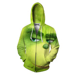 Grinch Hoodie Christmas Sweater Couple 3D Printed Cardigan plus Size