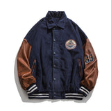 Corduroy Varsity Jacket Men's Corduroy Thick Loose All-Match Motorcycle Jacket Casual Jacket