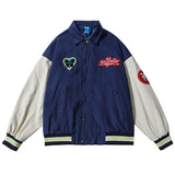 Corduroy Varsity Jacket Vintage Multicolor Jacket Embroidered Baseball Uniform Men's and Women's Spring and Autumn Baggy Coat