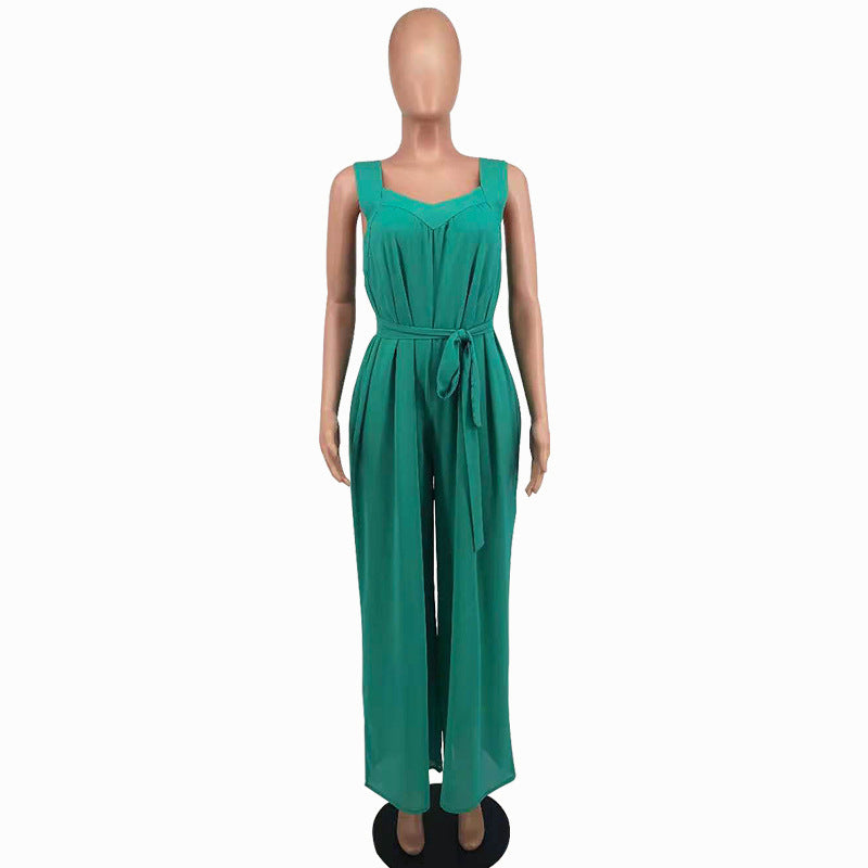 Jumpsuit Wide Leg Summer Pants Slimming Jumpsuit Jumpsuit Chiffon Jumpsuit