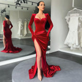 Winter Formal Dresses Slim-Fit High Waist Gloves Dress