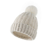 Women Winter Hats Winter Knitted Hat Solid Color Women's Fleece Wool Hat