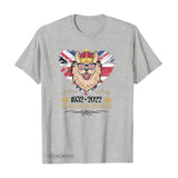 Red by Queen's Platinum Jubilee 2022 Elizabeth 70 Years T-shirt Puppy Printed round Neck