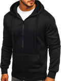 Black Zip Up Hoodie Men 'S Solid Color Hooded Cardigan Men 'S Sweater Youth Sports Jacket