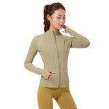 BBL Jacket Spring Yoga Jacket Women's Stand Collar Zipped Sports Coat Long Sleeve