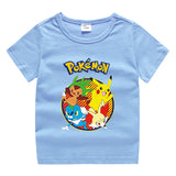 Children Pokemon Pikachu T Shirt Cotton T-shirt Casual Sports Cute