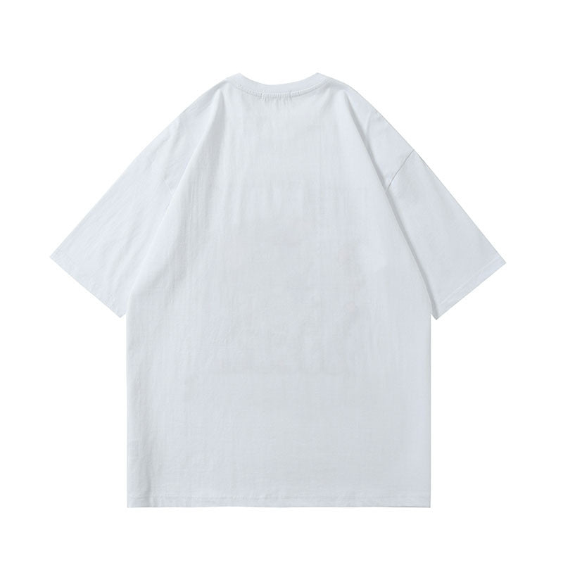 Oversized 90S T Shirt T-shirt High Street Retro Hip Hop Loose Half-Sleeve Base Men and Women