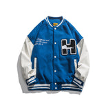 Blue Varsity Jacket Spring and Autumn Baseball Uniform Jacket Men's Sports Couple Jacket Men Baggy Coat