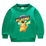 Children Pokemon Pikachu Hoodie Children's Fleece-Lined Sweater