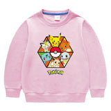 Children Pokemon Pikachu Hoodie round Neck Sweater Cotton Neutral