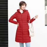 Women Winter Coats Puffer Jacket Down Coat Slim Fit Mid-Length Casual Winter Hooded Jacket