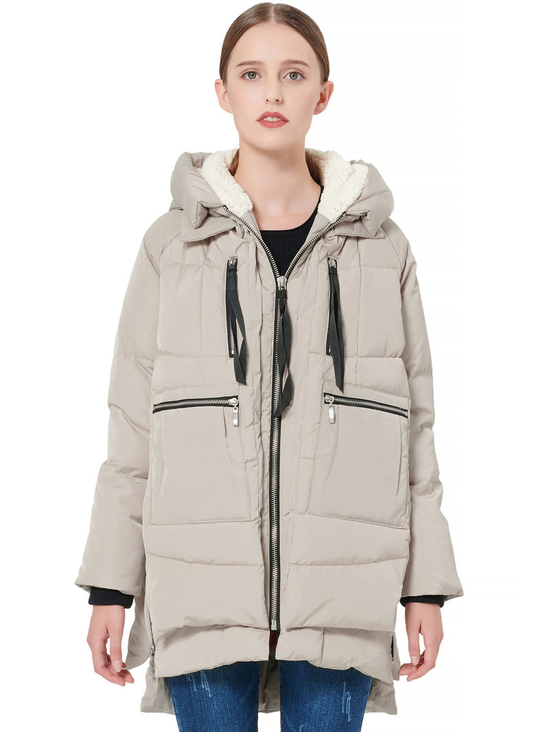 Women Winter Coats Cotton-Padded Coat Long Sleeve Hood Warm Thick Mid-Length Cotton Clothes Women's Clothes