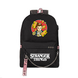 Stranger Things Hellfire Club Backpack Stranger Things School Bag USB Charging Backpack Large Capacity Travel Bag