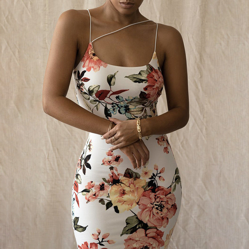 Nina Parker Graffiti Dress Strap Slim Dress