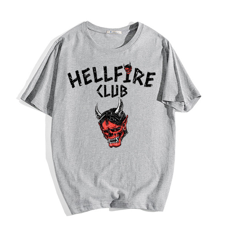 Stranger Things Hellfire Club T Shirt Stranger Things Fashion Loose T-shirt Short Sleeve