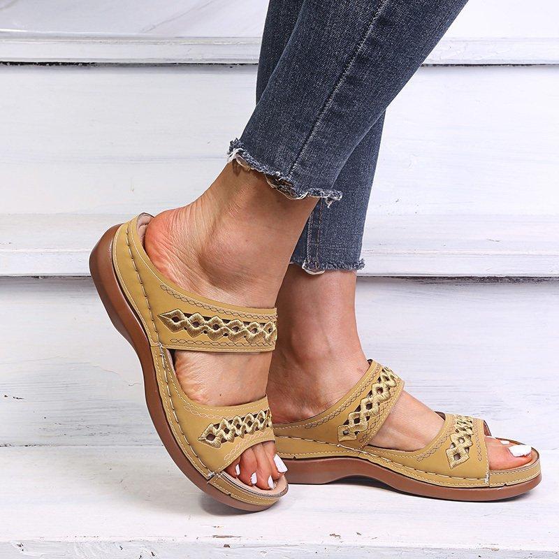Women Open Toe Sandals Flats Summer Plus Size Sandals