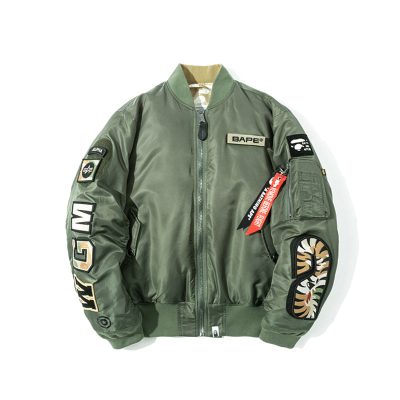 Shark Print Coat Desert Camouflage Coat Men'S And Women'S Zipper Jacket