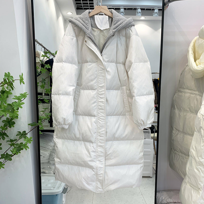 Women Winter Coats Puffer Jacket Down Coat Winter New Down Jacket Women's Mid-Length White Duck Down Hooded