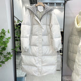 Women Winter Coats Puffer Jacket Down Coat Winter New Down Jacket Women's Mid-Length White Duck Down Hooded