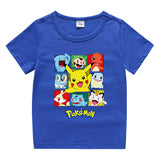 Children Pokemon Pikachu T Shirt Children Summer Clothing Short Sleeve T-shirt Male