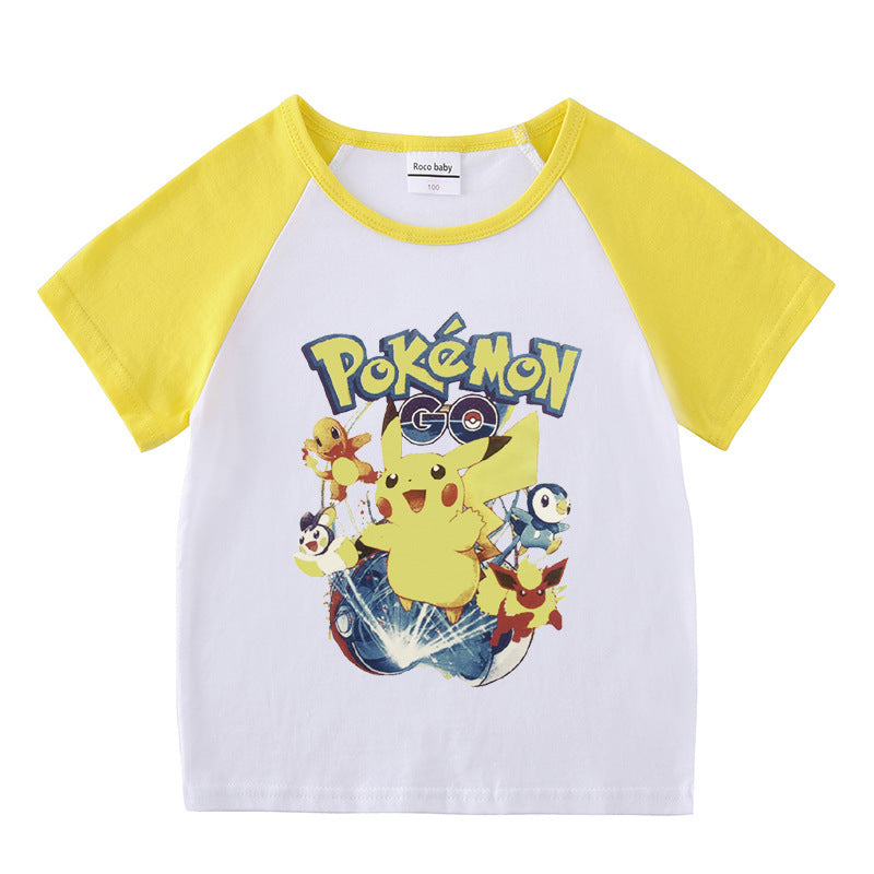 Children Pokemon Pikachu T Shirt Cotton T-shirt Casual Sports