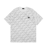 We11 Done T Shirts Irregular Reflective Stripe Corrugated Short Sleeve Casual Summer