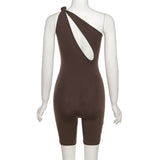 Summer High Waist Tight Sleeveless Casual Sports One-Piece Shorts