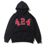 424 Hoodie Hip Hop 424 Three-Dimensional Embroidery Velvet Padded Hooded Sweatshirt for Men and Women