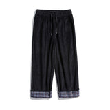 Mens Corduroy Pants Autumn and Winter Straight Loose Trousers Vintage Curling Wide Leg Men's Casual Pants