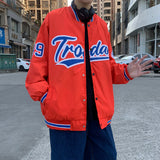 Red Varsity Jacket 1 Spring Vintage Baseball Jacket Men's Casual Loose All-Match Pilot Jacket