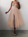 Bridesmaid Dress Multi-Color Straps Tulle Dress for Spring and Summer