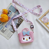 My Melody Bag StellaLou Children's Bag Cartoon Cute Crossbody Shoulder Bag for Girls Change Key Case Silicone Bag Kulomi