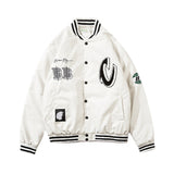 Beige Varsity Jacket Letter Embroidery Style Baggy Coat Men's and Women's Cotton-Padded Jacket Quilted Baseball Uniform Winter