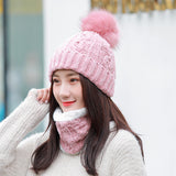 Women Winter Hats Female Winter Fleece Lined Padded Warm Keeping Knitted Hat